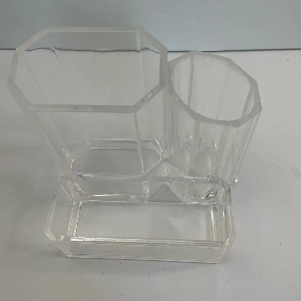 Makeup vanity brush holder| Clear Acrylic| desk or pencil holder